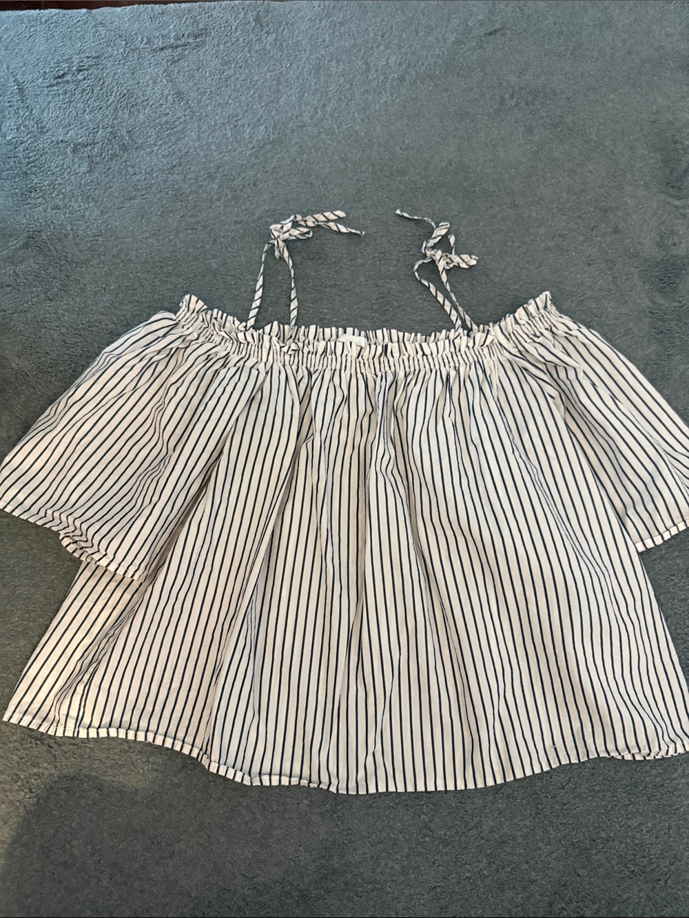 H&M Off-Shoulder Striped Tie-Shoulder Camisole